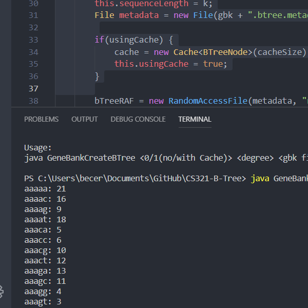 Bioinformatics BTree